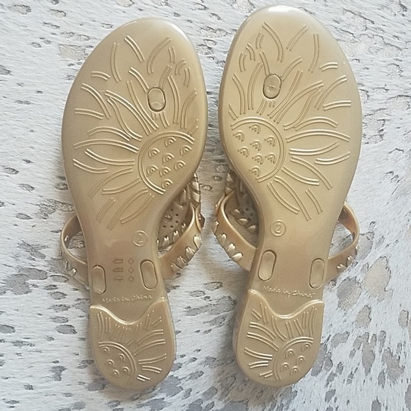 *SOLD* Jack Rogers Georgica Jelly Sandals Gold New - Picture 4 of 4